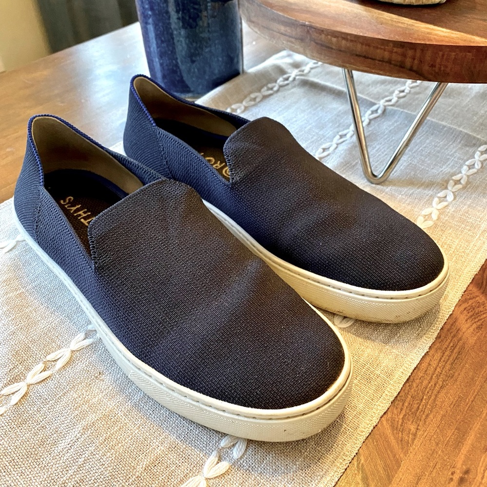 Rothy’s The Sneaker, navy, slip on, washable